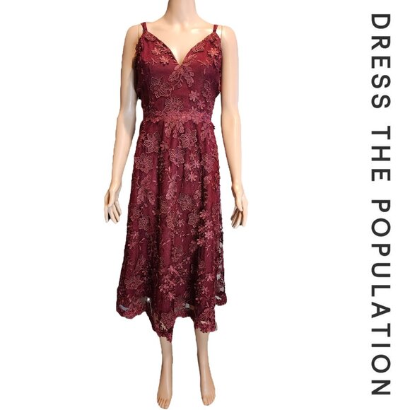 Dress the Population Tahani Dress NWT Burgundy XXL - Picture 1 of 13